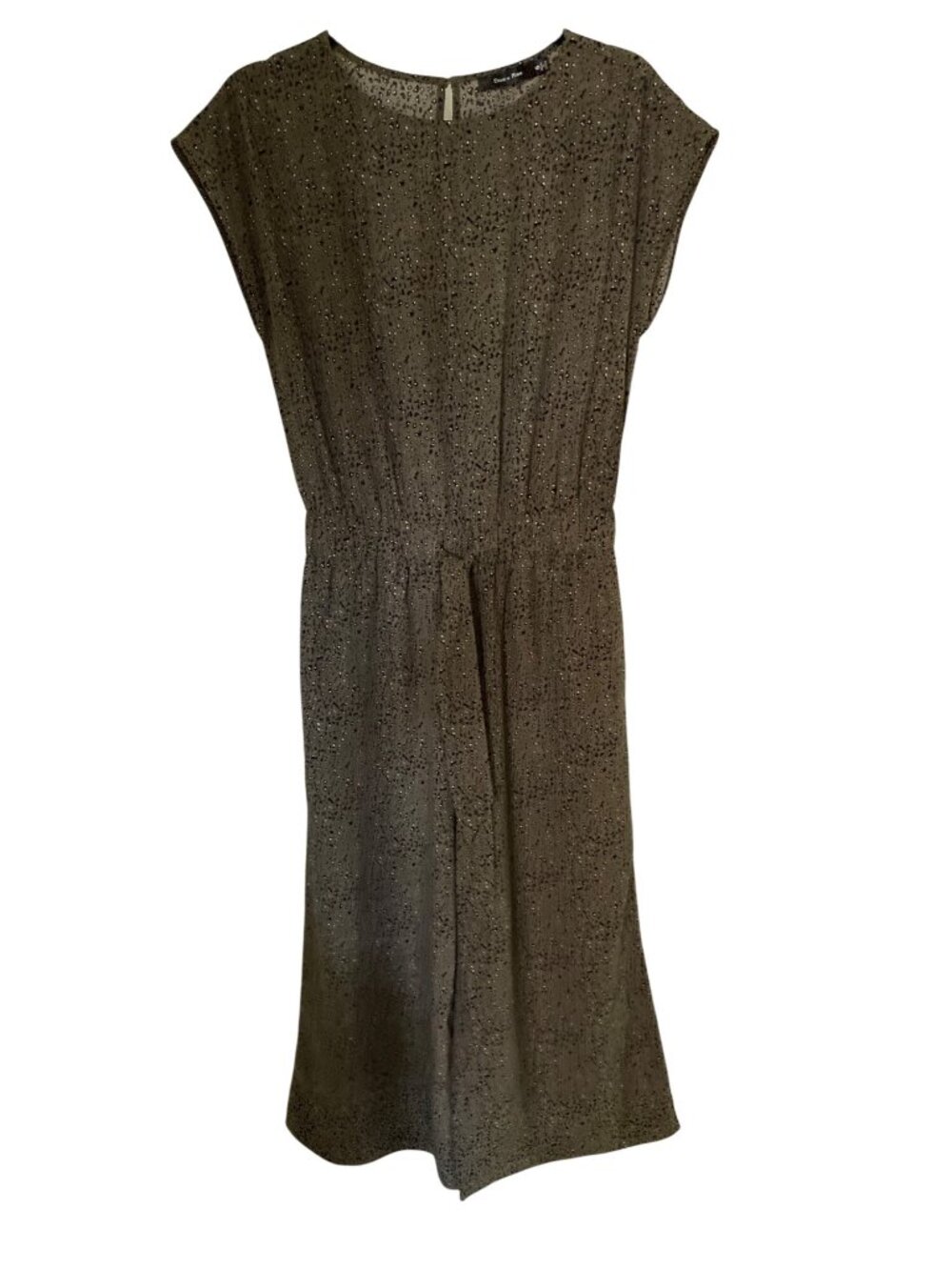 Doe and Rae  Women's Crew Neck Tie Front Wide Leg Jumpsuit EUC